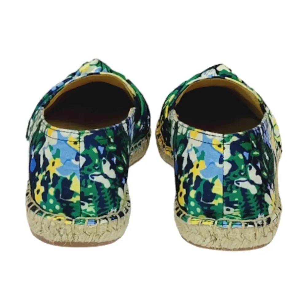 Talbots Izzy Butterfly Garden Knot Detail Sateen Espadrille Flats Shoe Size 8.5